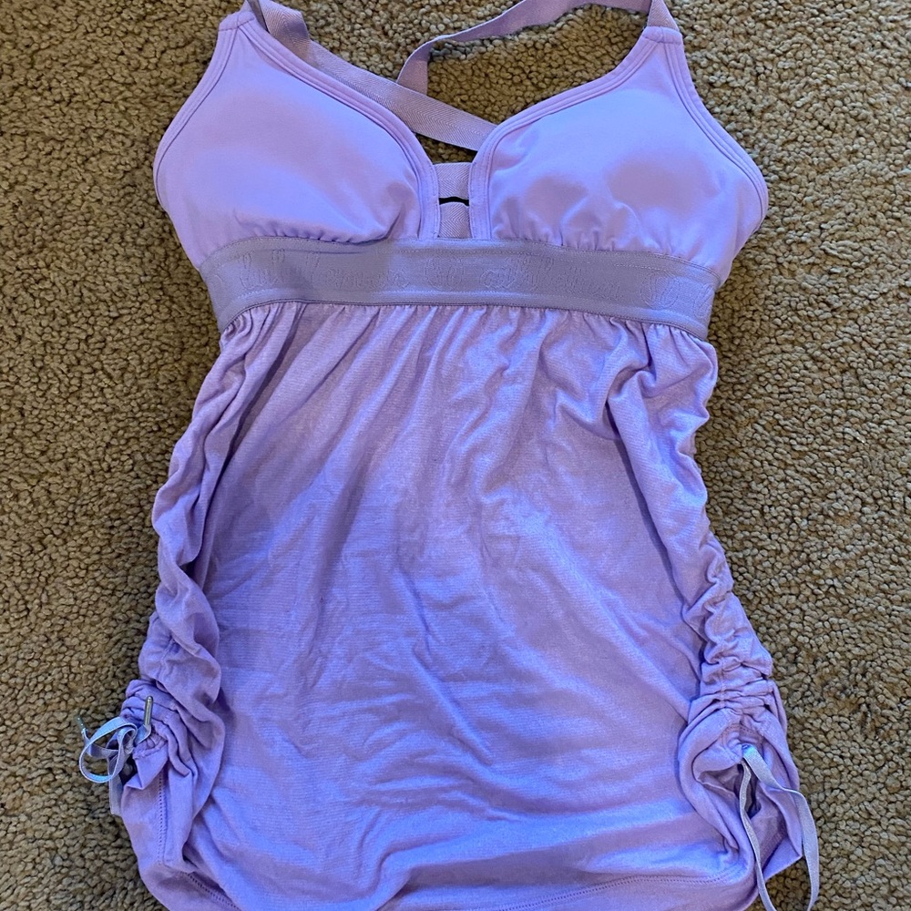 Lululemon lavender tank with adjustable ribbon on the sides size XS
